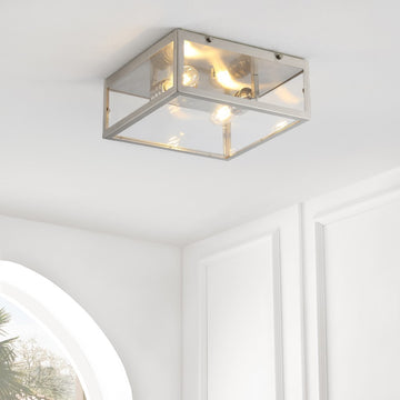 Grayson 12" Metal/Glass LED Flush Mount - JONATHAN Y